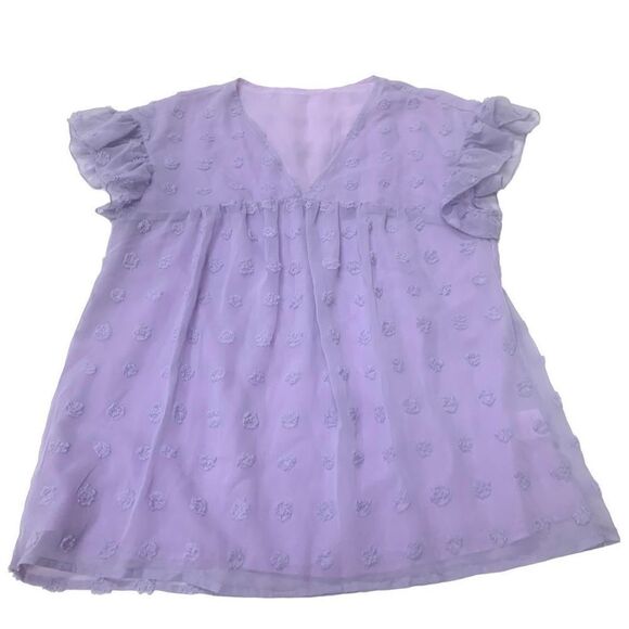 No Brand Tops - Lavender Babydoll Blouse